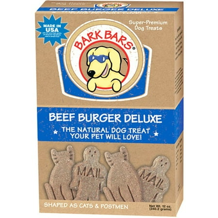 - BARK BARS 12oz Beef Burger Deluxe Shaped as Cats and Postmen