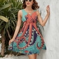 thumbnail image 3 of Octopus Art Dress Fashion Beach Long Dresses Female Party Printed Sundress, 3 of 7
