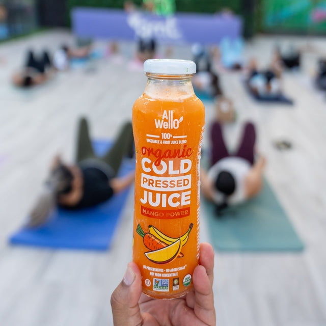 AllWellO Mango Power Organic Cold‑Pressed Juice, 11.1 fl oz, 6 Pack