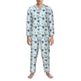 thumbnail image 3 of Fotbe Turtle Pattern Long Sleeve Pajama Set for Men,Sleepwear Set,2-piece Loungewear Set,Soft PJs Comfy Nightwear with Pockets-X-Large, 3 of 7