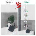 thumbnail image 2 of Yesfashion Rustproof Shower Caddy Corner for Bathroom, Bathtub Storage Organizer for Shampoo Accessories,4-Tier Adjustable Shelves with Tension Pole, up to 123 inch, White, 2 of 7