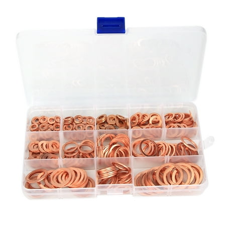 

300Pcs/Set Copper Washers Flat Ring Sump Plug Seal Assorted Set Professional Car Accessories Kit Copper Ring Gasket