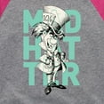 thumbnail image 3 of Alice In Wonderland - Mad Hatter - Toddler And Youth Girls Raglan Graphic T-Shirt, 3 of 4