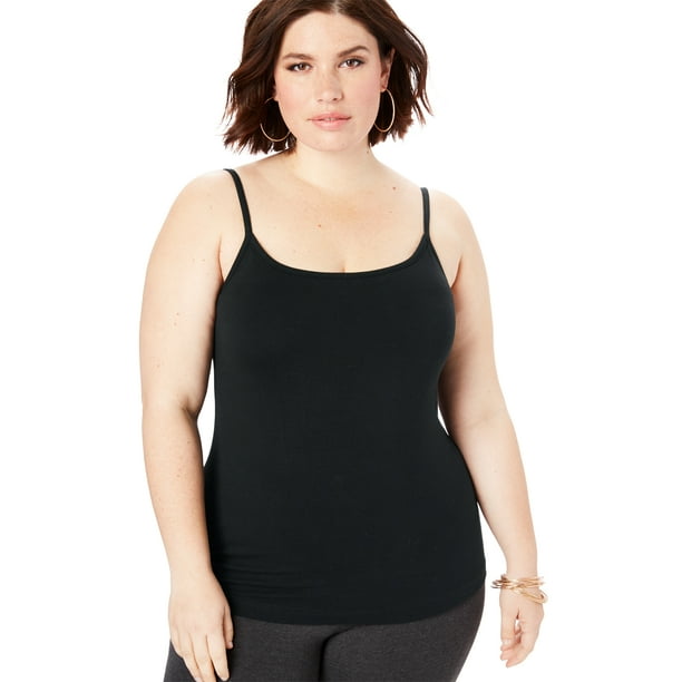 Roaman's Roaman's Plus Size Bra Cami With Adjustable Straps Tank Top
