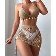 thumbnail image 3 of Ensemble Bikini Sexy Dos Nu - Design Creux - Convient aux Femmes Adultes (Kaki, S), 3 of 8