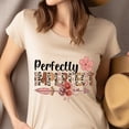 thumbnail image 4 of Perfectly Imperfect T-Shirt for Women, Leopard Print Floral Graphic Tee, Ash, Size 3XL, 4 of 6