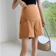 thumbnail image 5 of pstuiky Maternity Biker Shorts Women Plus Size High Waist Stretch Breathable Adjustable Waistband Casual Wear Pregnancy Pants Pregnancy Workout Shorts, 5 of 5