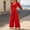 (Fashion 58)Red, variant on Aimik Dressy Jumpsuits for Women Dressy 3/4 Sleeve Wrap V Neck Pleated Wide Leg Jumpsuits Summer Fall Fashion Womens Jumpsuit for Vacation