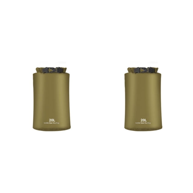 Eigraketly bolsa seca material impermeable sacos ropa 70D poliéster resistencia al agua paquete de almacenamiento para canotaje camping correr Verde Oscuro/20L 2piezas
