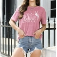 thumbnail image 4 of MOUSYA Believe in Magic Shirt Womens Cute Fairy Graphic Tshirt Girl Trip Tee Funny Vacation Shirt Causal Short Sleeve Top, 4 of 13