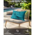 thumbnail image 4 of Pack of 4 Outdoor Lumbar Pillow Covers 12x20 Inch, Teal Marble Waterproof Throw Pillow Covers Set, Turquoise Marble Crack Abstract Modern Art Decorative Cushion Cases for Patio Porch Car, 4 of 7
