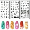thumbnail image 1 of Juego de 3 placas para estampar uñas con forma de corazón, plantillas para uñas, puntas de acero inoxidable., 1 of 7