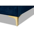 Baxton Studio Valery Tufted Velvet Platform Queen Bed in Navy Blue