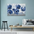 thumbnail image 3 of AEFER Blue Flower Wall Art Floral Pictures Wall Decor Large Canvas Prints Horizontal Unframed Artwork Paintings Home Office Decorations For Living Room Bedroom 24"x16", 3 of 6