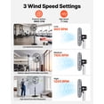 thumbnail image 2 of VEVOR 24-Inch High Velocity Pedestal Fan, 6800 CFM Industrial Standing Floor Fan with 85° Oscillating, 3-Speed Adjustable Height, IP44 Waterproof, Carbon Steel for Commercial, Garage, Workshop, Black, 2 of 9