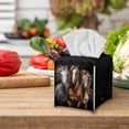thumbnail image 5 of FUIALDOLG Stylish Tissue Box Holder 3D Horses Square Tissue Cube Cover PU Leather Facial Organizer for Bathroom, Tabletop, Car, Night Stands, Office, Home, Kitchen, 5.1''X5.1''X5.5'', 5 of 7