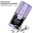 thumbnail image 4 of ELEHOLD Case for Samsung Galaxy Z Flip 6,Cute Luxury Soft Premium Leather Shockproof with Wrist strap Ultra Thin Protection Cover for Women Girl for Galaxy Z Flip 6,Purple, 4 of 8