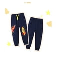 thumbnail image 2 of Bellafa 2-7 Years Boys Elastic Waist Cotton Sweatpants Rocket Applique Graphic Toddler Kids Jogger Pants with Pocket Drawstring, 2 of 7