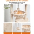 thumbnail image 3 of ANHXN Small Leopard Print Cat Tree for Indoor Cats, Cat Tower with Scratching Post, Modern Cat House with Padded Perch, Kittens Condo with Cradle, 3 of 14