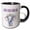 Black/White, variant on 3drose, Cute Floral Baby Elephant Happy Third Birthday, 11oz Two-tone Black Mug