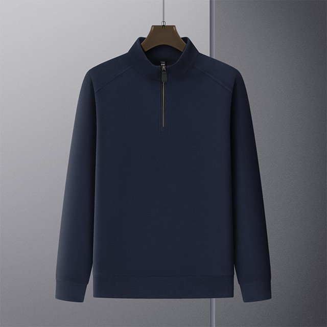 pstuiky camisas de manga larga para hombre, Blusa/camisa informal y moderna de color liso con cuello alto, manga larga y bolsillo con cremallera para hombre camisetas de hombre m