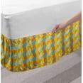 thumbnail image 2 of Botanical Bed Skirt, Abstract Exotic Flower Pattern in Colors, Elastic Bedskirt Dust Ruffle Wrap Around for Bedding Decor, 4 Sizes, Pale Orange Multicolor, by Ambesonne, 2 of 2