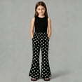 thumbnail image 2 of mgoYE Girl's Polka Dots Loose Fit Wide Leg Pants with Pocket(White,5-6 Years), 2 of 6