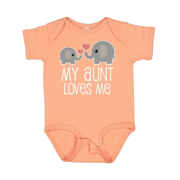 Inktastic My Aunt Loves Me Niece Nephew Elephant Boys or Girls Baby Bodysuit