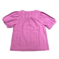 thumbnail image 2 of Draper James Women's Short Puff Sleeve Heidi V Neck Top (Purple Eyelet, L), 2 of 2