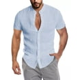 thumbnail image 1 of Camisa De Lino Hombre Caballero Moda Casual Italia, 1 of 8