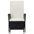 thumbnail image 2 of vidaXL Reclining Garden Chair with Cushions Poly Rattan Black, 2 of 5
