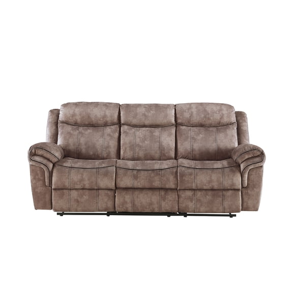 JERFIT Modern 2-Seater Recliner Sofa with Drop Down Table, USB Charging Ports, and Storage for Living Room, Chocolate Velvet
