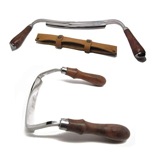 Curved Blade Draw Knife 1095 HiCS Blade Cutting Edge 5'' Rosewood