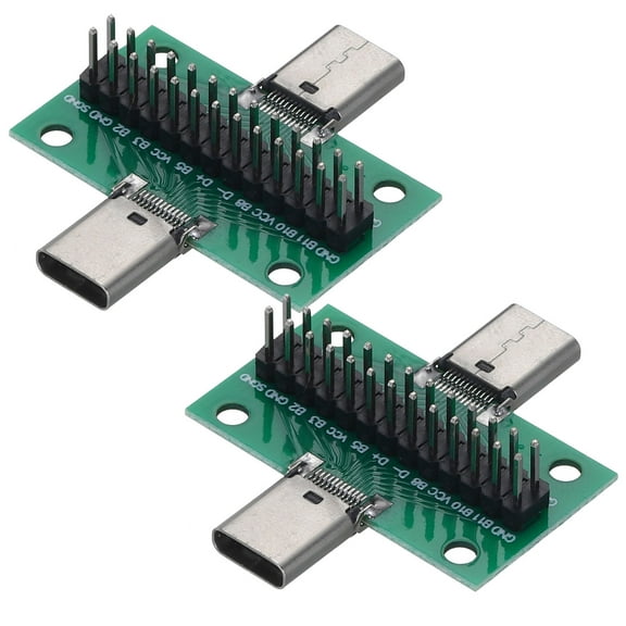 2Pcs USB3.1 Type C Female to Female Test Board with 26Pin PCB Board with Pin Header for DIY Electronic Product