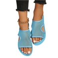 thumbnail image 6 of CIENVNSTG Womens Open Toe Flat Sandals Slingback Elastic Back Strap Breathable Mesh Hollow Out Design for Summer Beach Travel Casual Walking Wear Sky Blue 38, 6 of 6