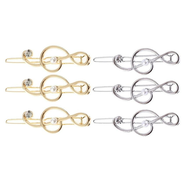 6Pcs Pinza de horquilla geométrica Nota Pinza para el cabello Accesorios para el cabello