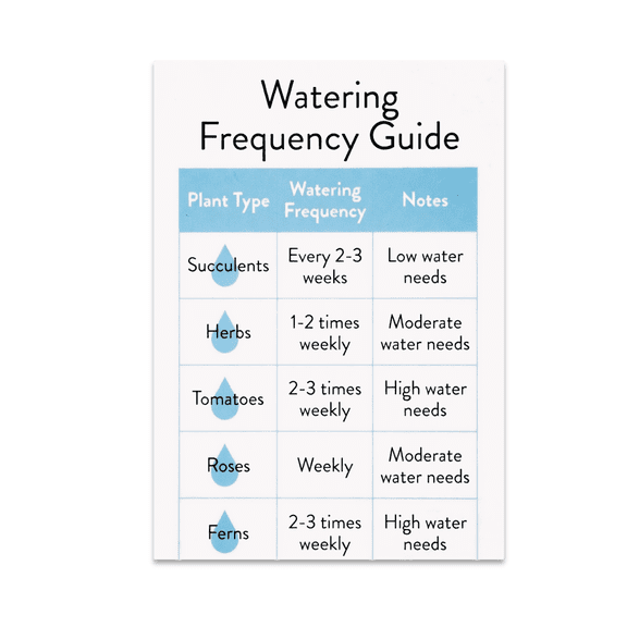 Gardening Watering Frequency Guide - Plant Lady - 13x19 Poster Print