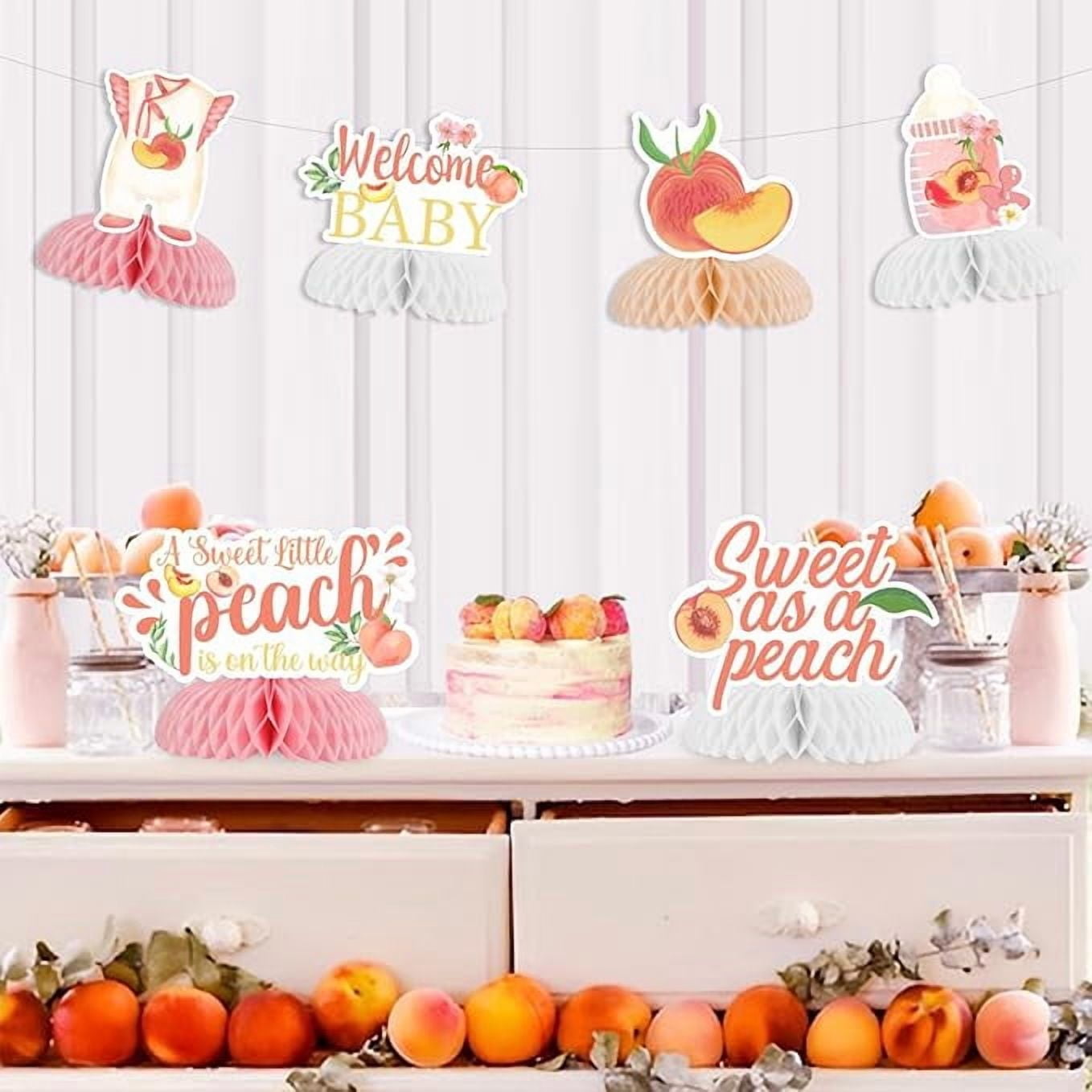 Peach Baby Shower Decorations Sweet As A Peach A Sweet Little Peach Is On The Way Honeycomb Centerpieces Peach Table Decorations Fruit Theme Welcome Baby Gender Reveal Party Supplies