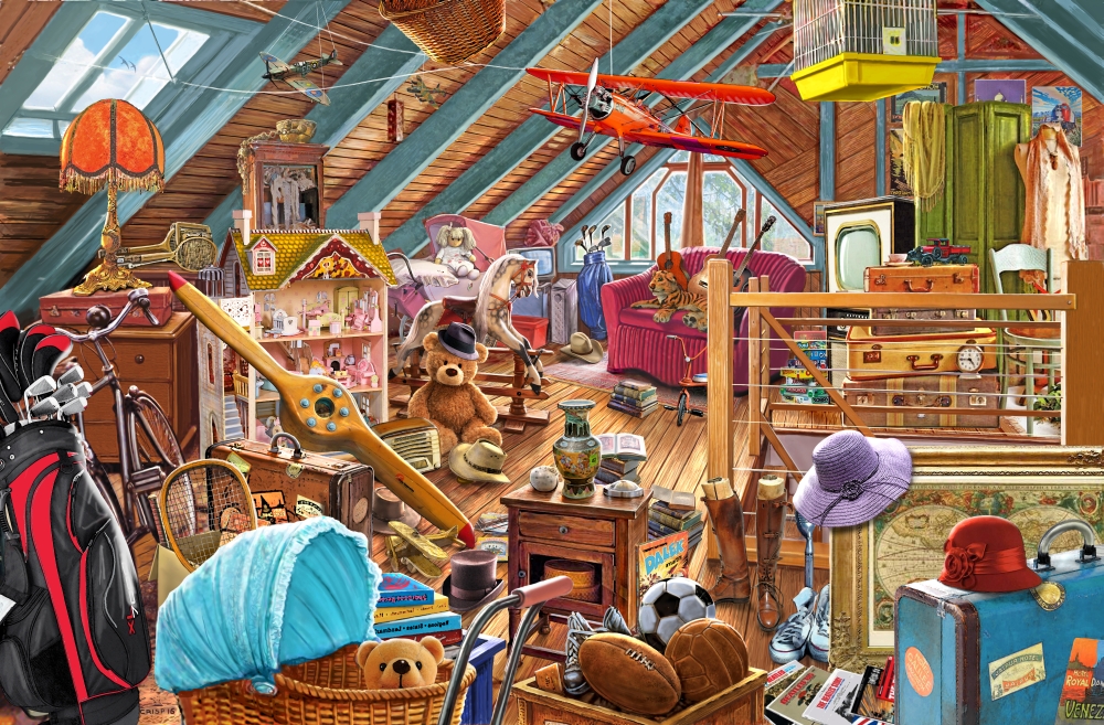 The Cluttered Attic Poster Print by Steve Crisp - Walmart.com