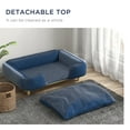 thumbnail image 4 of PawHut Raised Dog Couch with Cushion for Large-Sized Dogs, Dark Blue, 4 of 9