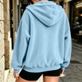 thumbnail image 5 of Vixolx Casual Solid Hoodies for Women Drawstring Fleece Hooded Sweatshirt with Kangaroo Pocket Fall Winter Long Sleeve Pullover, 5 of 7