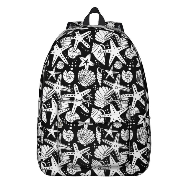 Tropical Nautical Marine Travel Backpack Lightweight Canvas Bookbag with Ocean and Coral Pattern Comfortable Carrying Anti-theft Features Large Capacity for Outdoor Activities and Short-Term Travel