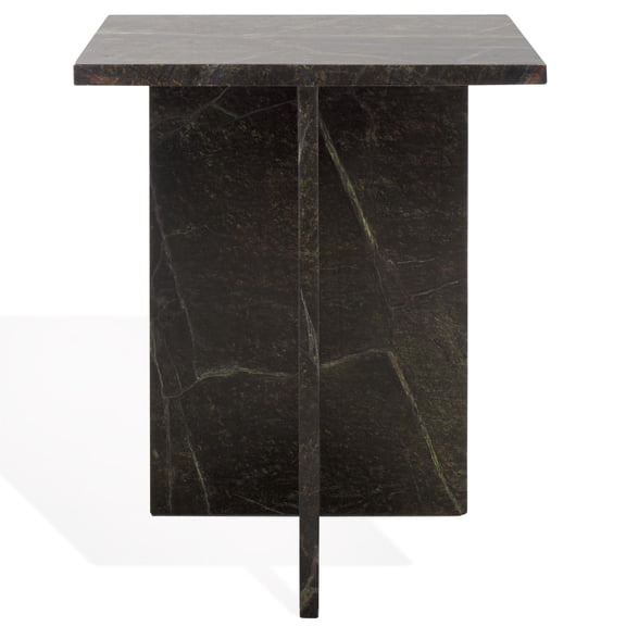 Safavieh Adriano 2 Leg Marble Accent Table in Green / Brown