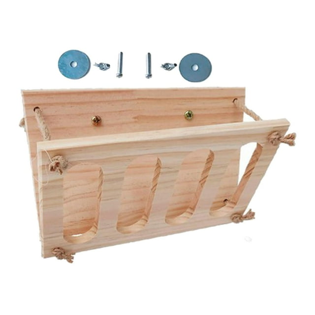 Tachiuwa Durable Wood Rabbit Hay Feeder Manger Cage Hanging Multi Functional Grass Holder