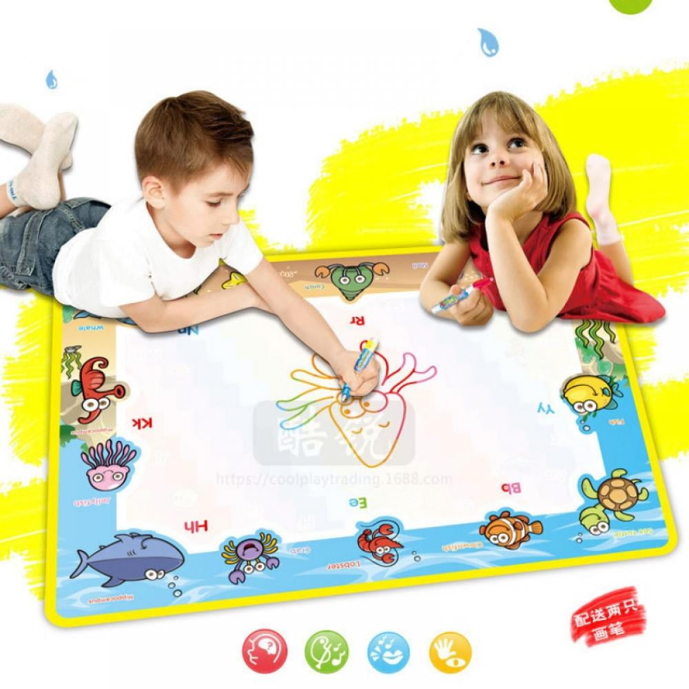 Magic Water Doodle Drawing Mat, Kids Painting Writing Doodle Board Toy,Water Drawing Mat, No Mess Educational Toys Gift for Girls Toddlers Age 4-9 Year-Old