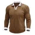 thumbnail image 2 of Ceisia Men's Casual Striped Half Button Round Neck Pullover with Pocket Daily Fashion Top Gift, 2 of 7