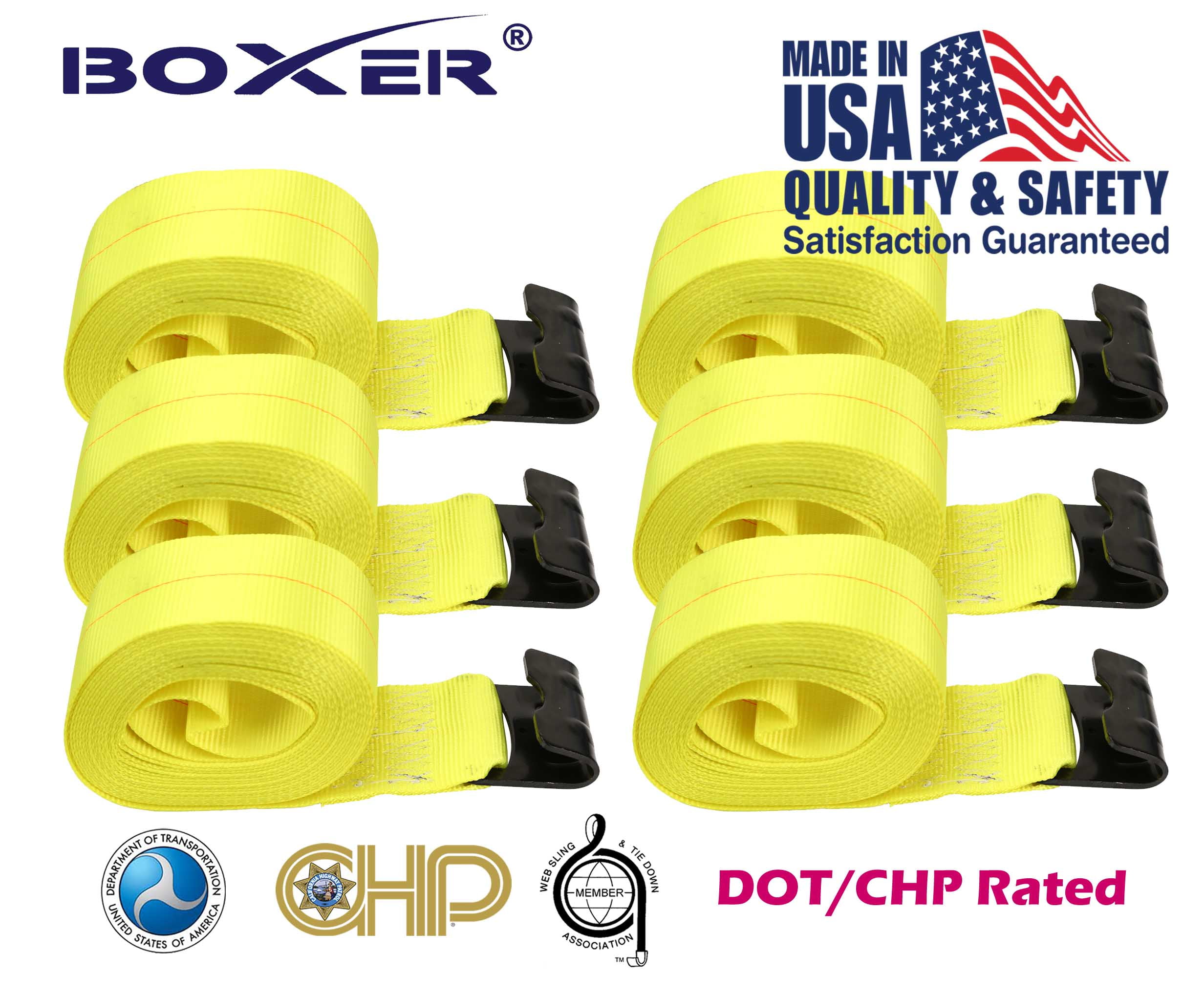 4" x 30' Ratchet Strap w Flat Hook Flatbed Truck Trailer Tie Down Strap