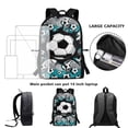thumbnail image 6 of Uorisanigo School Bag for Boys 6-12 Year Old with Padded Straps Cyan Shatter Soccer Kids Backpack Casual Daypack Travel or Sports Bags Universal Fit Preschool Elementary Kindergarten, 6 of 6