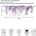 thumbnail image 2 of Purple Eucalyptus Botanical Leaves Valances Kitchen Curtains Watercolor Flower Window Drapes Floral Plants Botanical Wildflower Bedroom Bathroom Living Room Treatment Tier 1 Panel 52Wx18H Inch, 2 of 6
