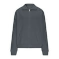 thumbnail image 5 of Jinhomg Mens Fleece Full Zip Up Sweatshirt Casual Mock Neck Jacket Sweatshirts No Hood Lightweight Cardigan Coats with Pockets, 5 of 7